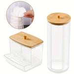 boîtes rangement cosmétiques réutilisables transparentes couvercle sphérique moderne minimaliste coton tige disques coton tampons