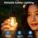 guirlande lumineuse led filaments noir jaune vintage industrielle extérieure ip65 15m 30m multiples tailles