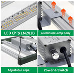 lampe culture plantes led 120w 200w 320w spectre complet interrupteur alu moderne vert blanc