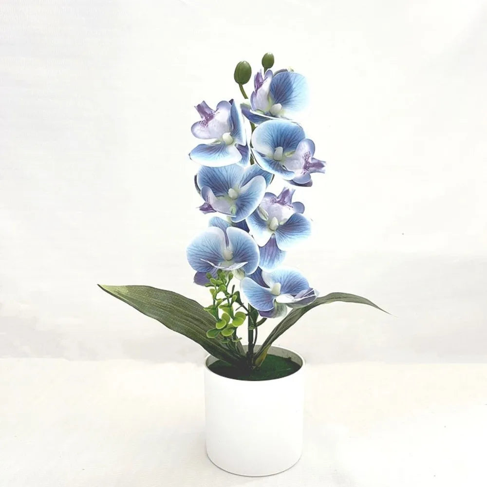 Orchidée artificielle rose pot blanc fleurs blanches intérieur décoration moderne salon événement