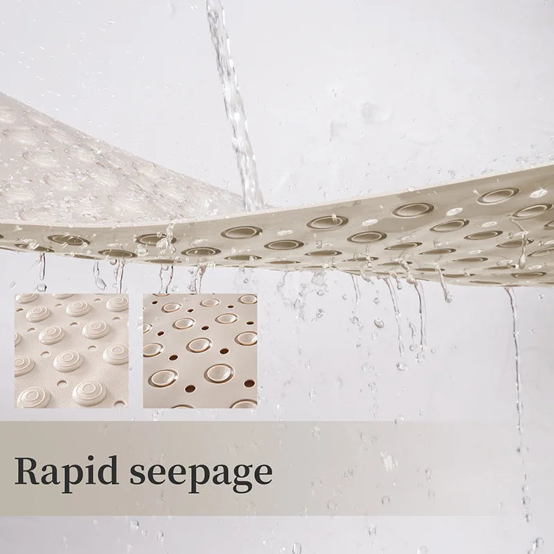 tapis douche bain moderne anti dérapant pvc texturé crème picots absorbants sécurité enfants