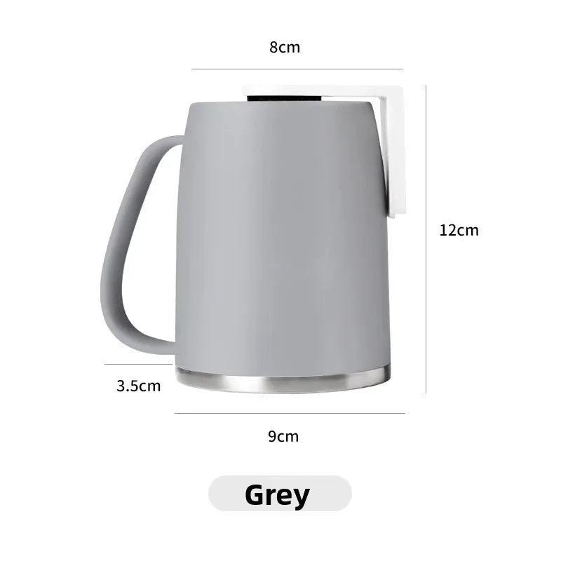 tasse fixe mur magnétique blanc gris moderne minimaliste couvercle support mural