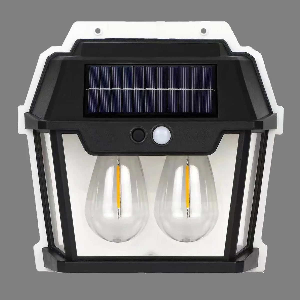 lampes solaires murales extérieures détecteur mouvement ip65 rustique industriel led ambrée