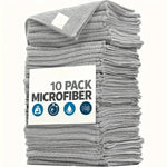 serviettes microfibres gris clair absorbantes douces pratique pack 10pcs TEXTURE microfibre opaque utilitaire