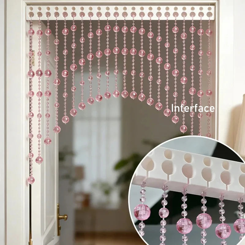 rideau pvc clips moderne rose bleu clair facile porte maison translucent