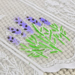 rideau dentelle fleurs lavande transparent blanc violet chambre salon decoration