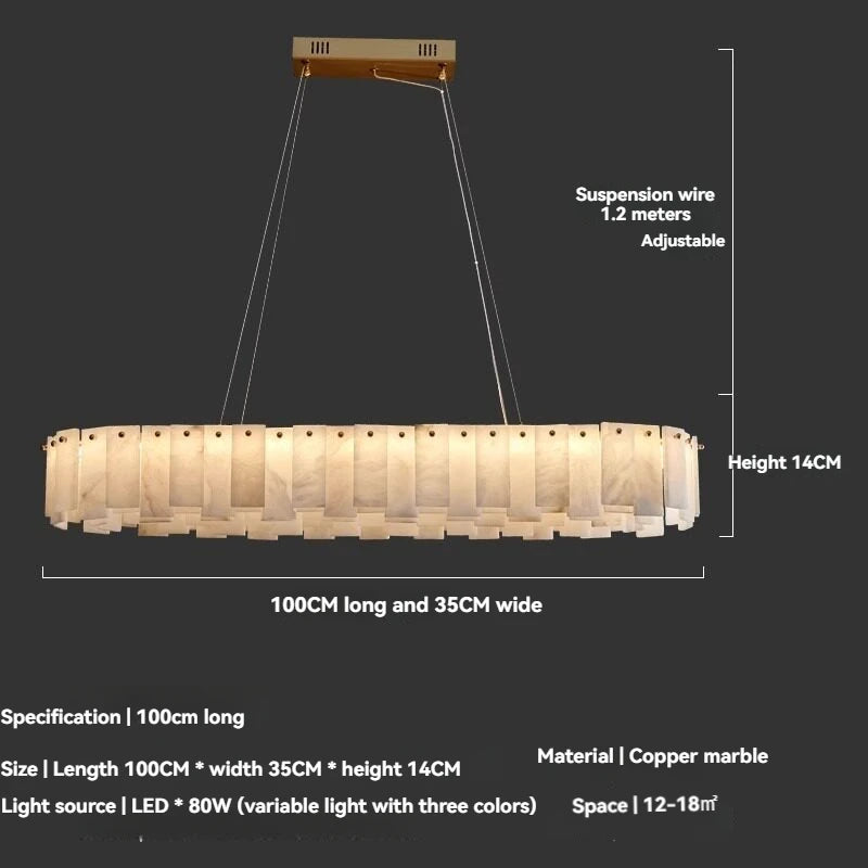 lustre suspension moderne marbre blanc doré lampe suspendue salon luxe table manger élégant