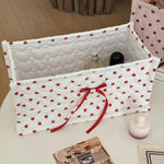 boîtes rangement coton pliables rose blanc noir pois texturées