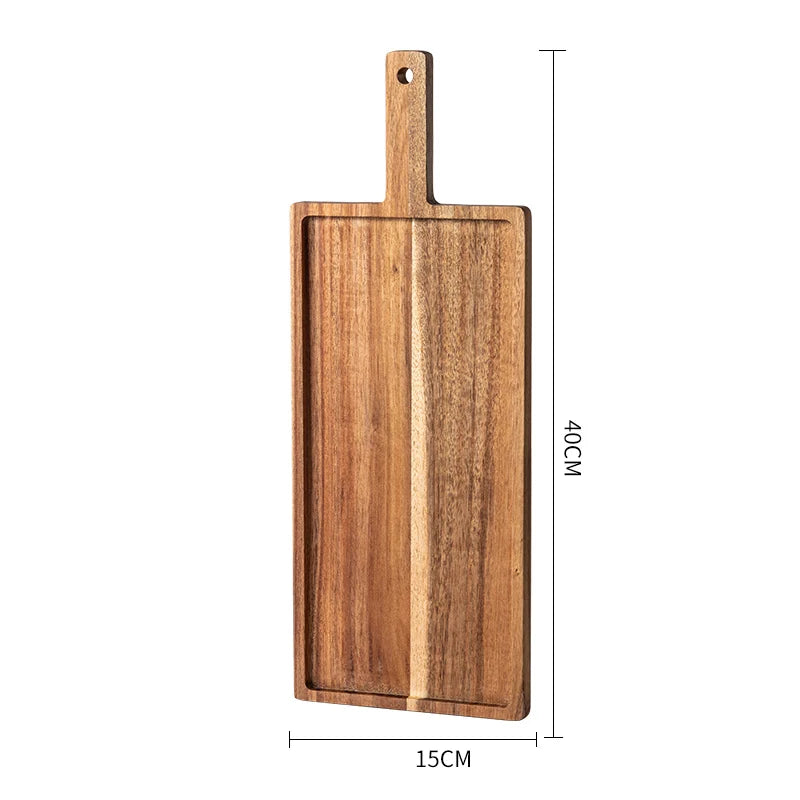 planche découper bois marron rustique poignée moderne dessert steak pain