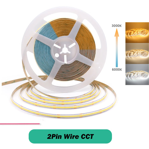 ruban led flexible cob blanc chaud neutre froid adhésif intérieur décoration linéaire dimmable 24v