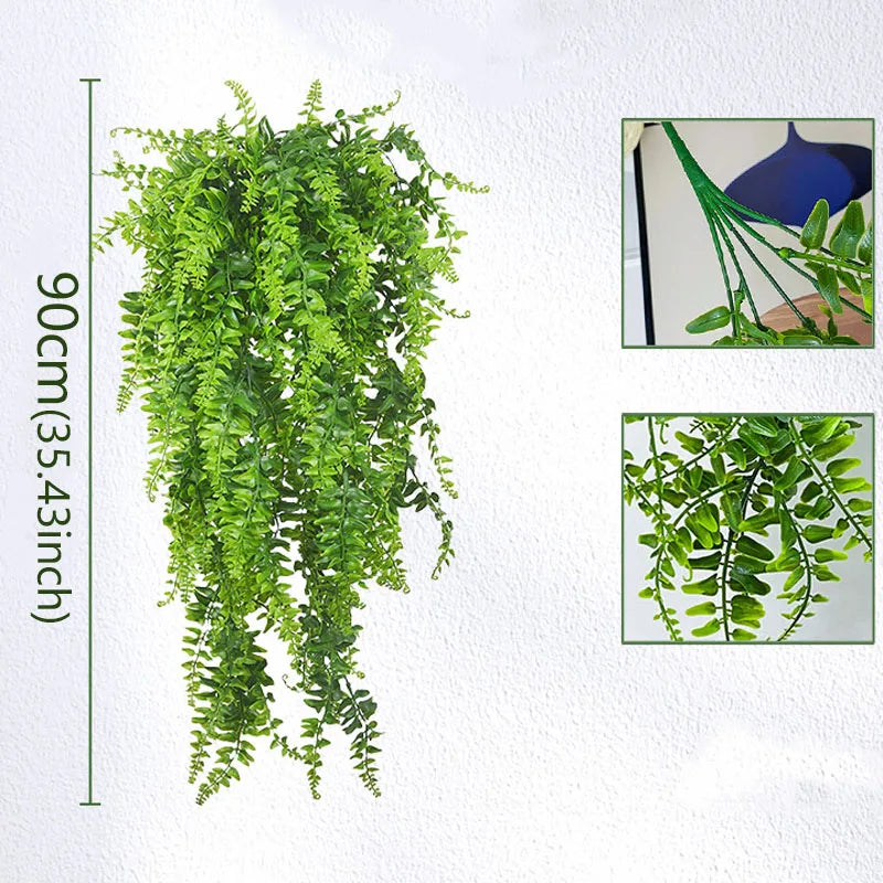 guirlande vigne artificielle feuilles vertes décoration extérieure pot osier naturelle retombante