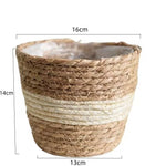 paniers tissés paille rustique boho chic intérieur extérieur stockage fleurs verte naturel