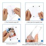 cadre photo magnétique transparent moderne blanc ruban magnétique gaskets supplémentaires papier plastique affichage réfrigérateur