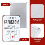 plaque décorative vintage humour texte grunge coeurs toilette blanc brun rouge