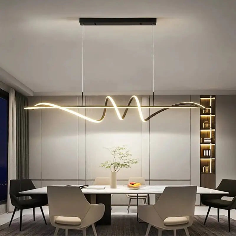 lumière suspendue moderne abstraite 100cm 120cm noir blanc doré minimaliste