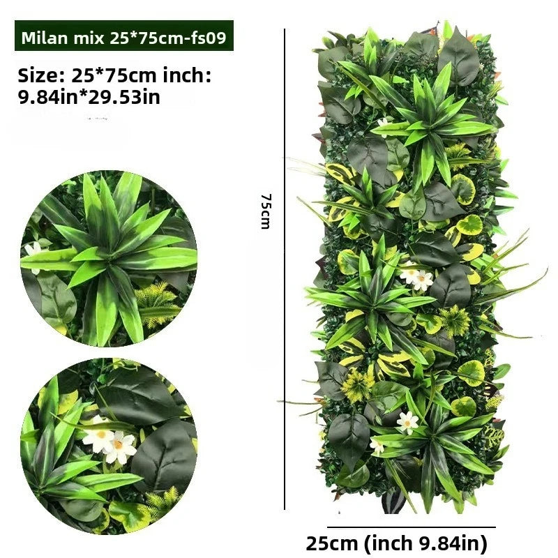 panneaux muraux végétaux artificiels feuilles fleurs mousse décoration extérieure contemporaine verte rouge jaune orange