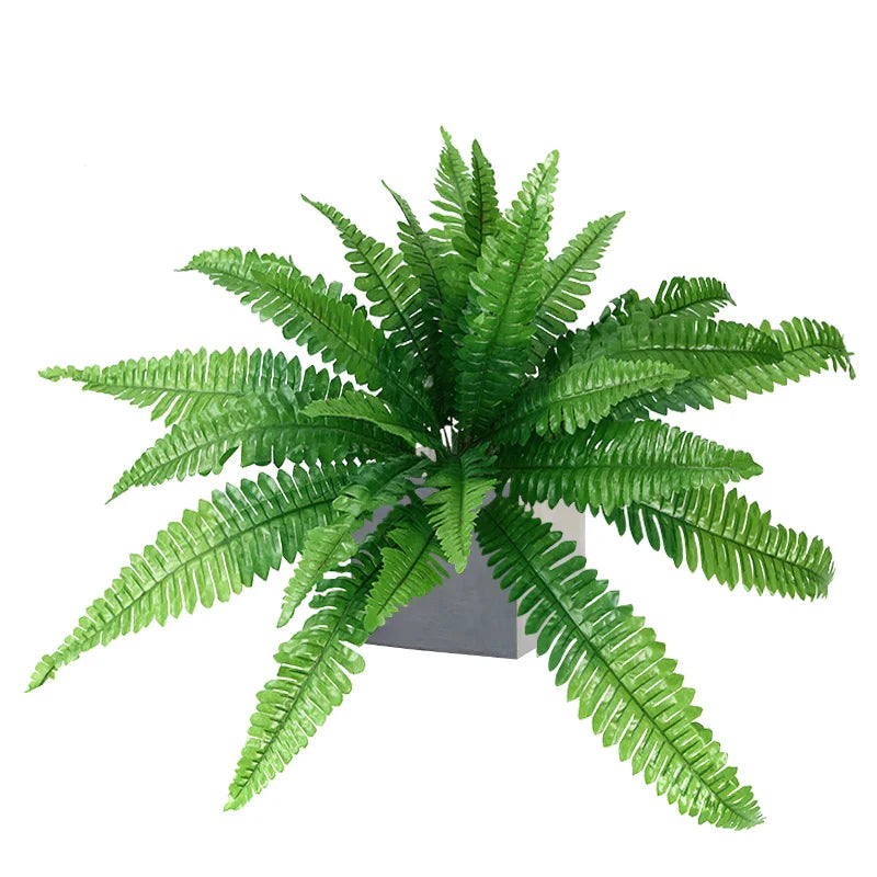 plantes artificielles vertes feuilles fines pot noir moderne extérieur décoration fêtes jardins maison