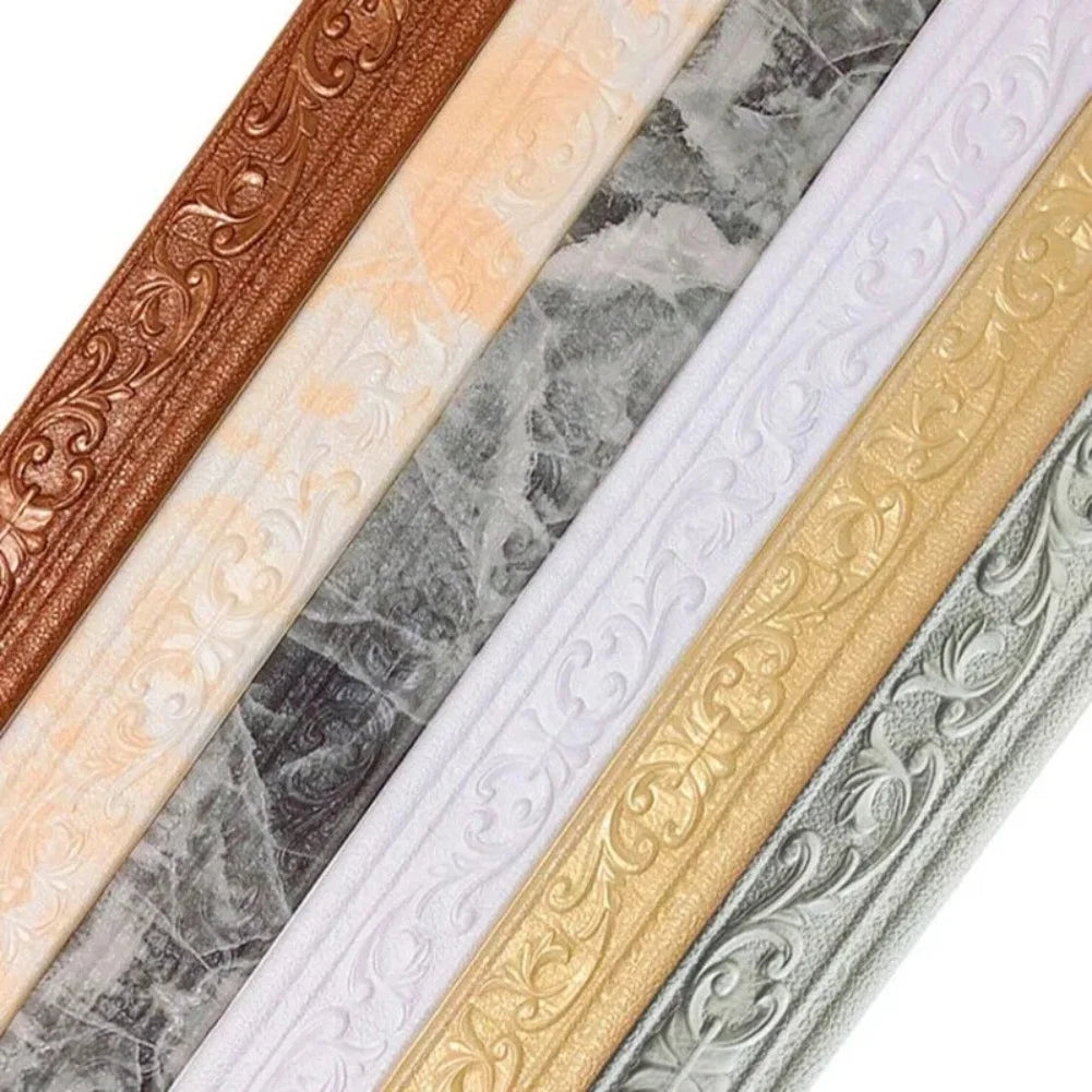 bordure plinthe auto adhésive ornements floraux beige gris marron rose blanc classique