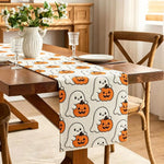 tableau halloween citrouilles fantômes orange blanc rose polyester restaurant fêtes salon automne