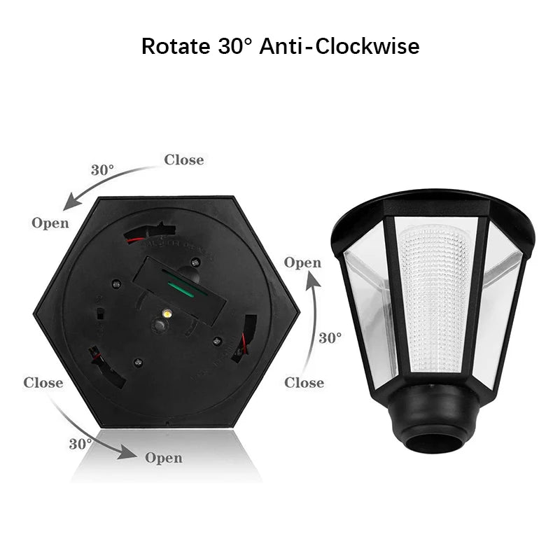 lampe murale solaire led noir verre transparent classique ip65 résistant l'eau éclairage extérieurextérieur