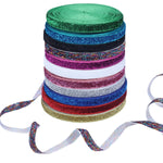 rubans pailletés polyester brillants or rouge bleu blanc violet argent opaques décoration artisanale