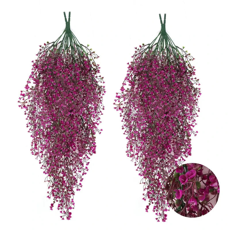 guirlande suspendue artificielle vigne fleurs petites variété couleurs violet rose rouge vert jaune naturelle