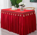 jupe table velours rouge blanc vert foncé gris violet classique réutilisable maison mariage banquet