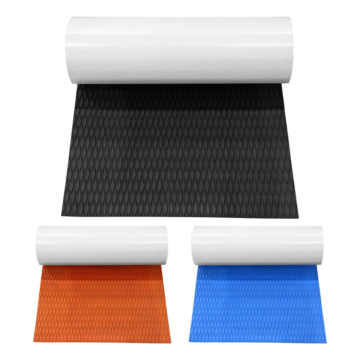 tapis antidérapant eva texturé losange noir orange bleu adhésif surf bateau camping car