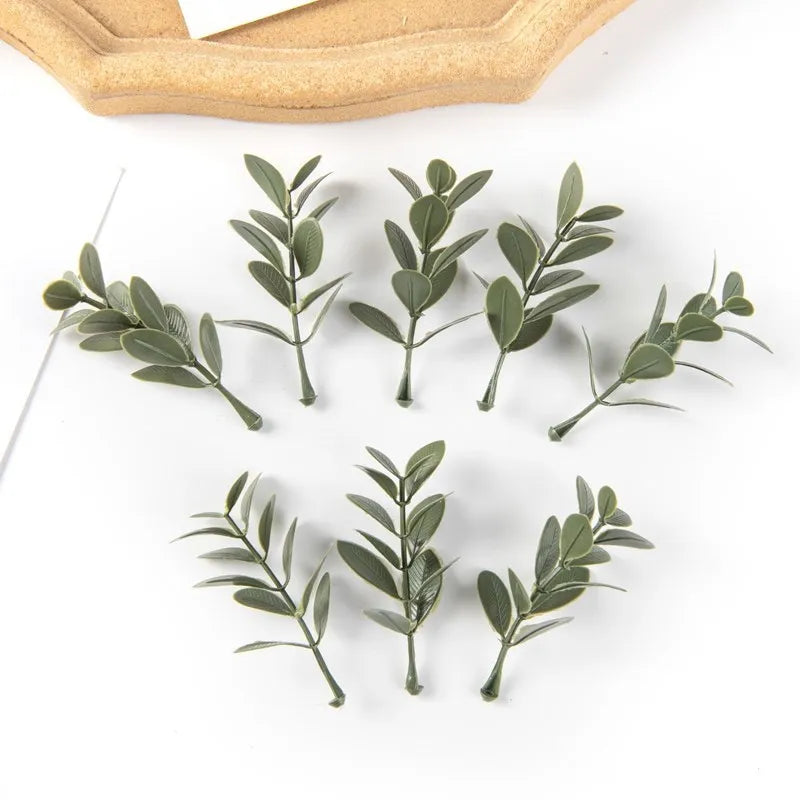 accessoires décoration extérieure branche artificielle feuilles vertes naturel minimaliste