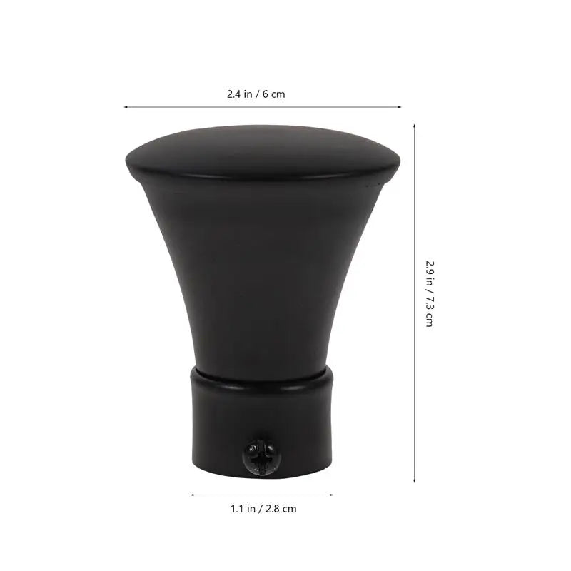finaux rideau noir modernes finitions fer opaques anneaux boucles tringle rideau