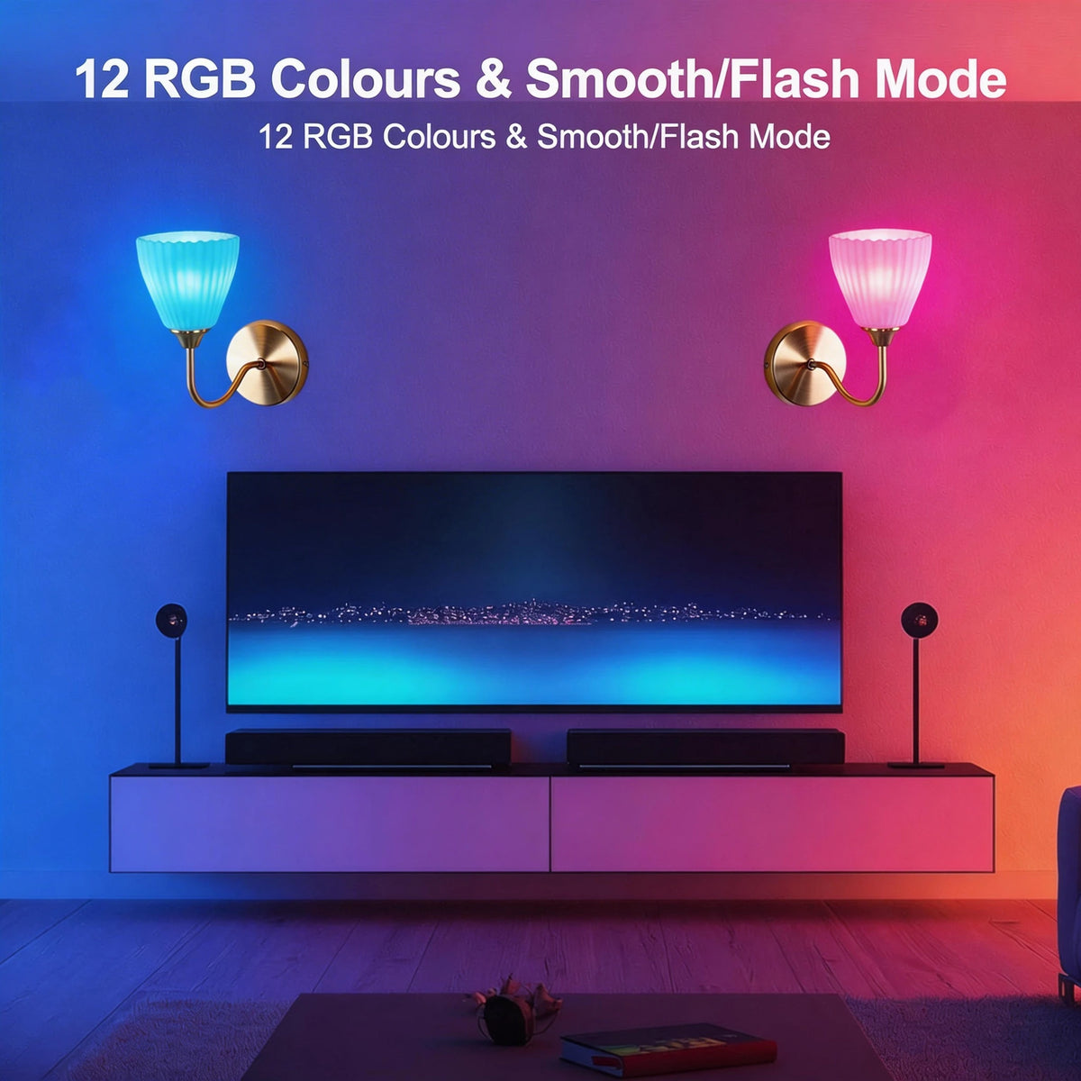 lampe murale rechargeable or blanc plissée télécommande led rgb moderne chambre salon entrée