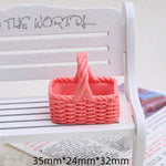 paniers tissés opaques rose jaune vert beige bleu orange classiques poignées scrapbooking artisanat