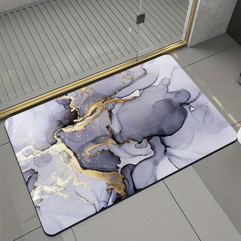 tapis sol moderne marbré gris doré bleu rose blanc lavable antidérapant respectueux environnement