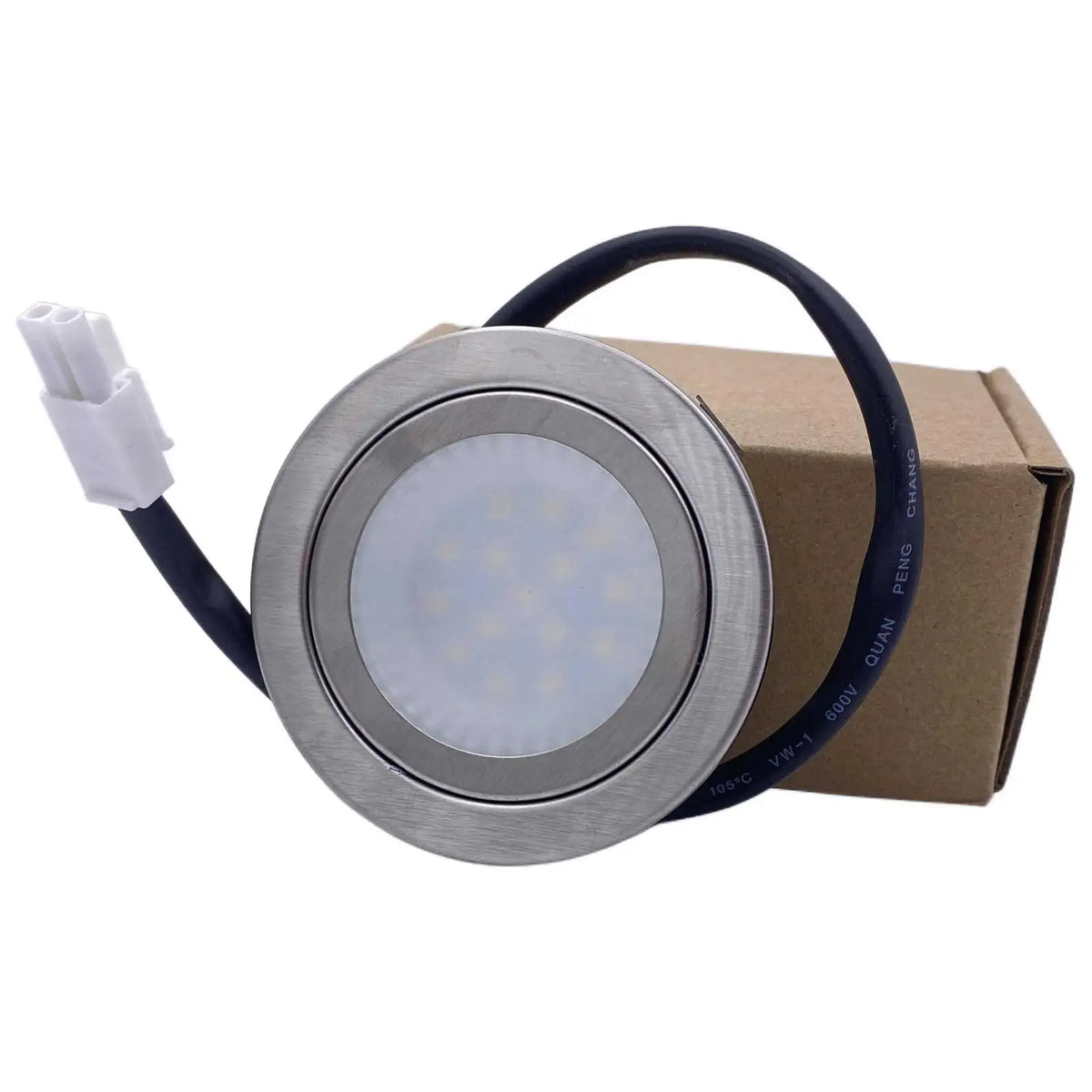 Spot LED argenté moderne adhésif 120° blanc froid 60lm 12V 68mm pièces