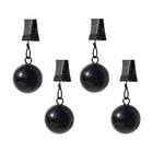 clips nappes noirs ronds brillants texturés modernes simples 5.7cm 2.2cm 6cm 2.5cm clips boule