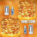 guirlande lumineuse dorée moderne waterproof 10m 20m led adhésif télécommande noël festive