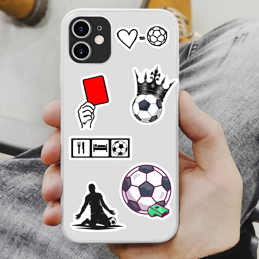 stickers football graphiques couleurs noires blanches vertes rouges bleues jaunes grises adhésifs sportifs physiques