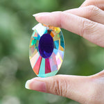 pendentif cristal multicolore facetté brillant décoration murale scintillante chambre violet rose jaune vert bleu