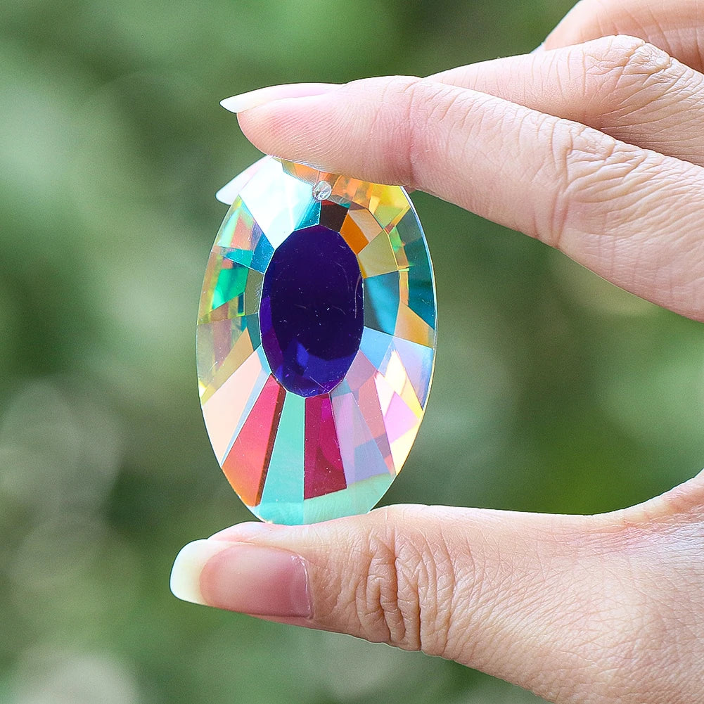 pendentif cristal multicolore facetté brillant décoration murale scintillante chambre violet rose jaune vert bleu