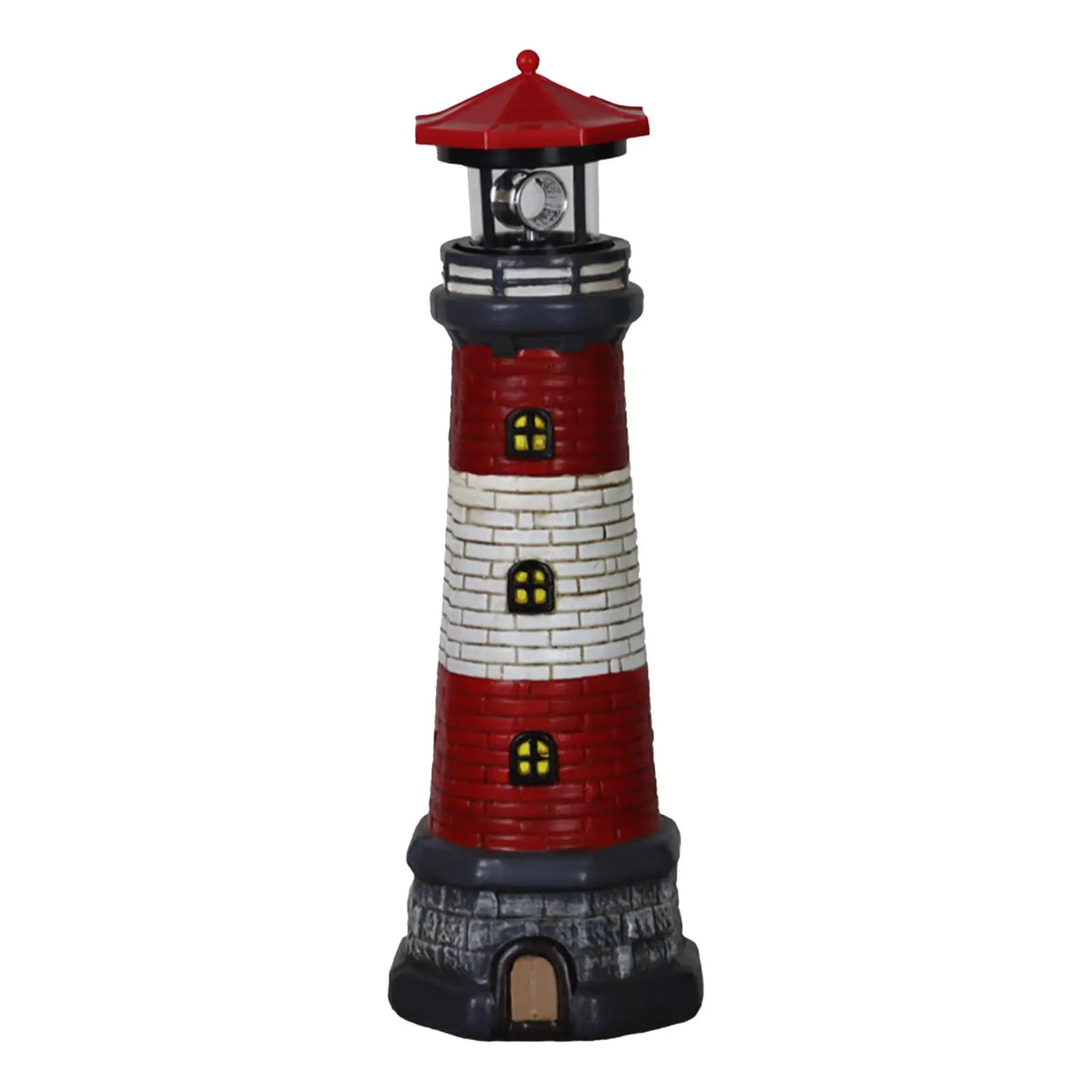 statue phare jardin énergie solaire bleu blanc rouge classique décoration balcon cour avant