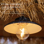 lampe suspendue rechargeable led noire industrielle fixations adhésives lumière variable camping decoration extérieure
