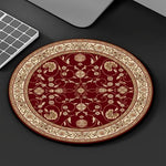 tapis rond vintage oriental persan motif floral ornements floraux rouge beige tapis souris antidérapant