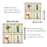 stickers muraux vases fleurs moderne autoadhésifs couleurs variées decoration intérieure chambre salon