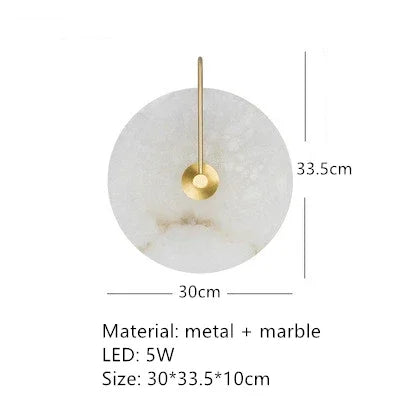 applique murale moderne marbre blanc led éclairage cuisine chambre fixée mur