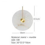 applique murale moderne marbre blanc led éclairage cuisine chambre fixée mur