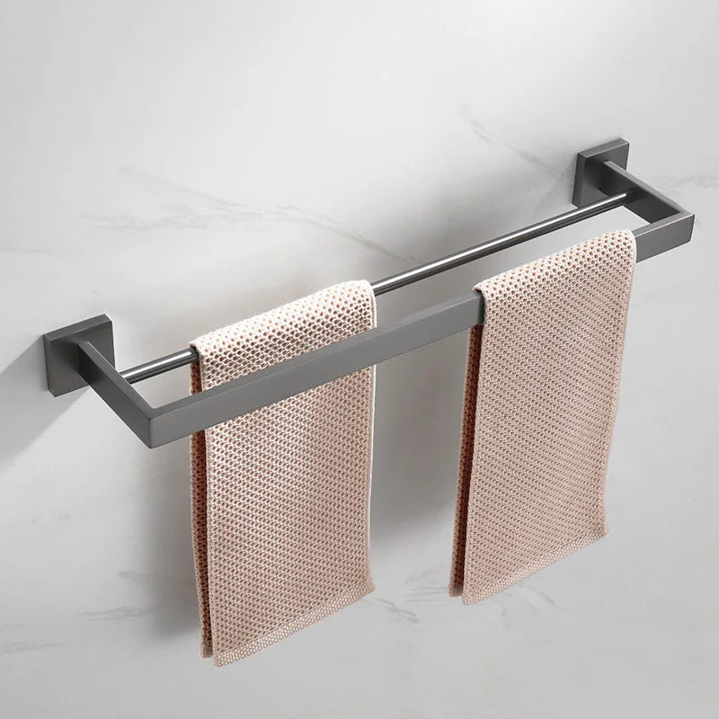 accessoires salle bain gris étagère serviettes porte savon moderne minimaliste porte soucoupe porte sèche