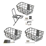 panier vélo métal noir orange grille utilitaire sac guidon accessoires cyclisme porte bagages fixations