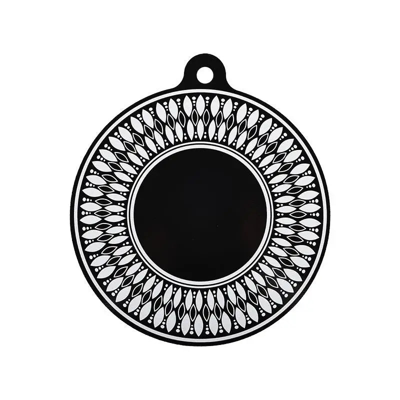 protecteur surface induction tapis anti rayures silicone blanc noir motif géométrique moderne