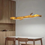 lampe suspendue moderne rustique bois naturel blanc opacité chambre salon
