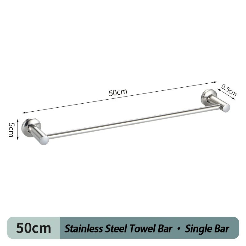 porte serviettes mural acier inoxydable 50cm 60cm single double moderne vis fixations